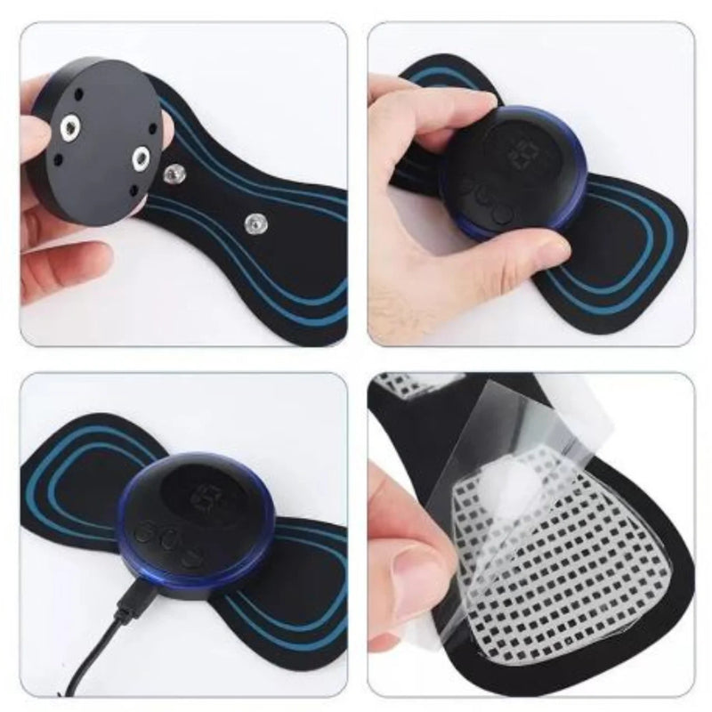 Mini Massageador Estimulador Elétrico De Pescoço Portátil Para Alívio Da Dor Muscular Cervical.