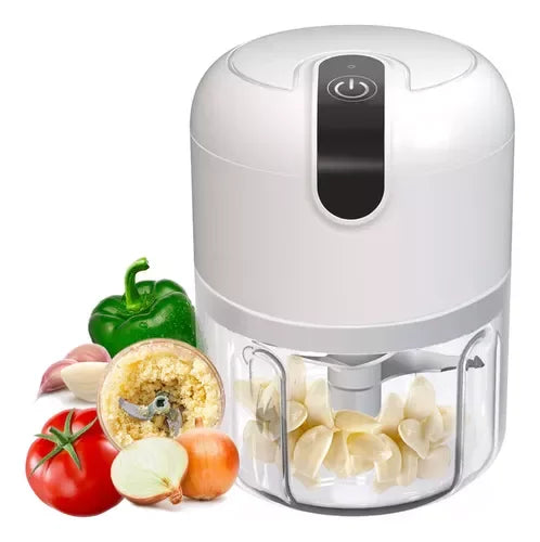 Mini Processador Elétrico (Moedor Carne Vegetais Alho Fruta Amendoim ) Recarregável USB 250ml.