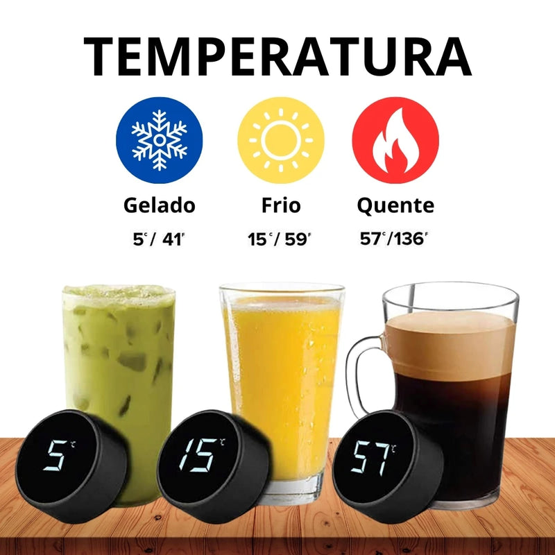 Garrafa Térmica à Vácuo 500ml Com Medidor De Temperatura Digital Display Garrafinha De Água Com Suporte De Chá A Prova De Vazamento.