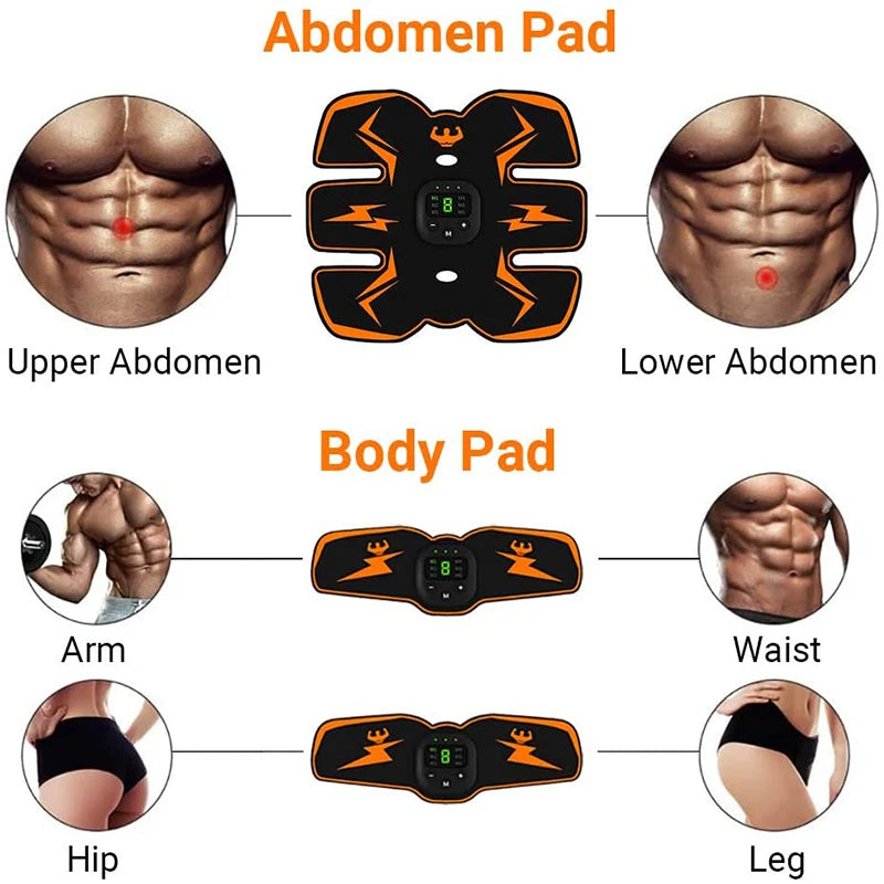 Inteligente Estimulador Muscular Sem Fio, Fitness Trainer, Treinamento Abdominal, Perda De Peso Elétrica Adesivos, Massageador De Emagrecimento Corporal.