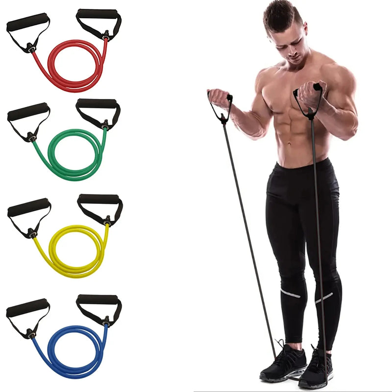 Faixas de resistência com alças para homens e mulheres, bandas de exercícios, equipamentos de musculação em casa.