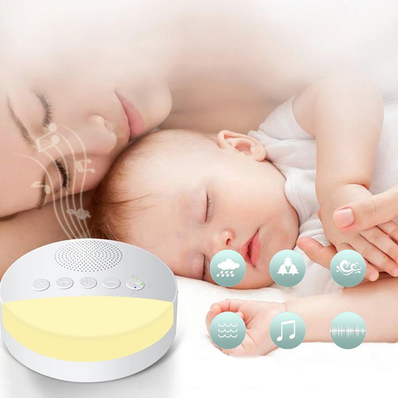 Super Aparelho de Som, Bebê Ninar, Jogador de Som do Sono Com Diversos Sons, Luz Noturna, Temporizador, Recarregável, Desligamento Temporizado, USB.