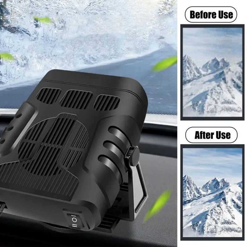 Ventilador portátil do calefator do carro, 2in 1, refrigerar, aquecimento, auto defroster do pára-brisa, defogger do carro, secador antinevoeiro, novo, 12V, 24V.