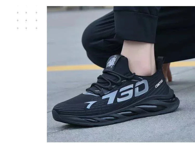 Tênis casual e esportivo de slip-on, tênis de corrida, caminhada e treinamento ao ar livre, tênis respirável e na moda.