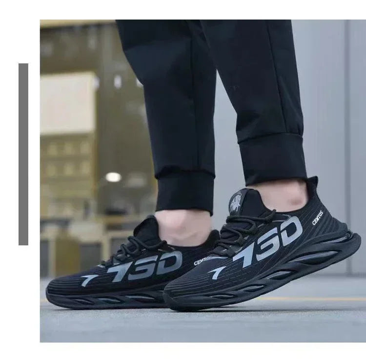 Tênis casual e esportivo de slip-on, tênis de corrida, caminhada e treinamento ao ar livre, tênis respirável e na moda.